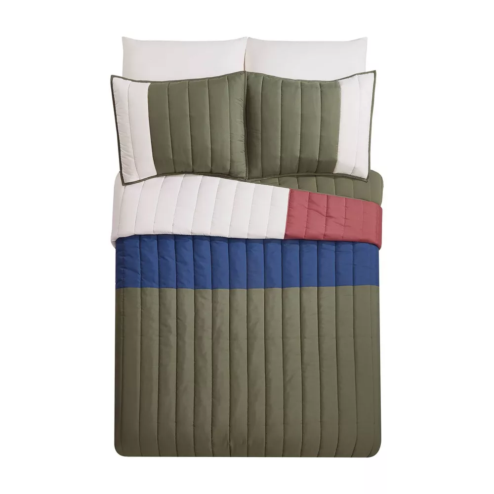 

Комплект одеяла для подростков Twin/Twin XL Block, синий и желтый
