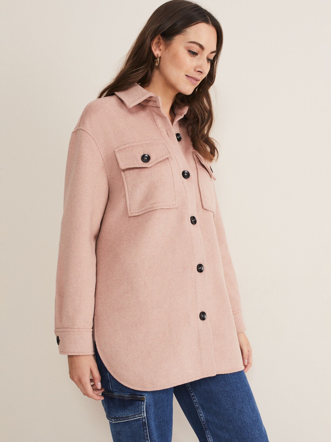 

Шерстяная куртка Phase Eight Sammy, розовая, Розовый