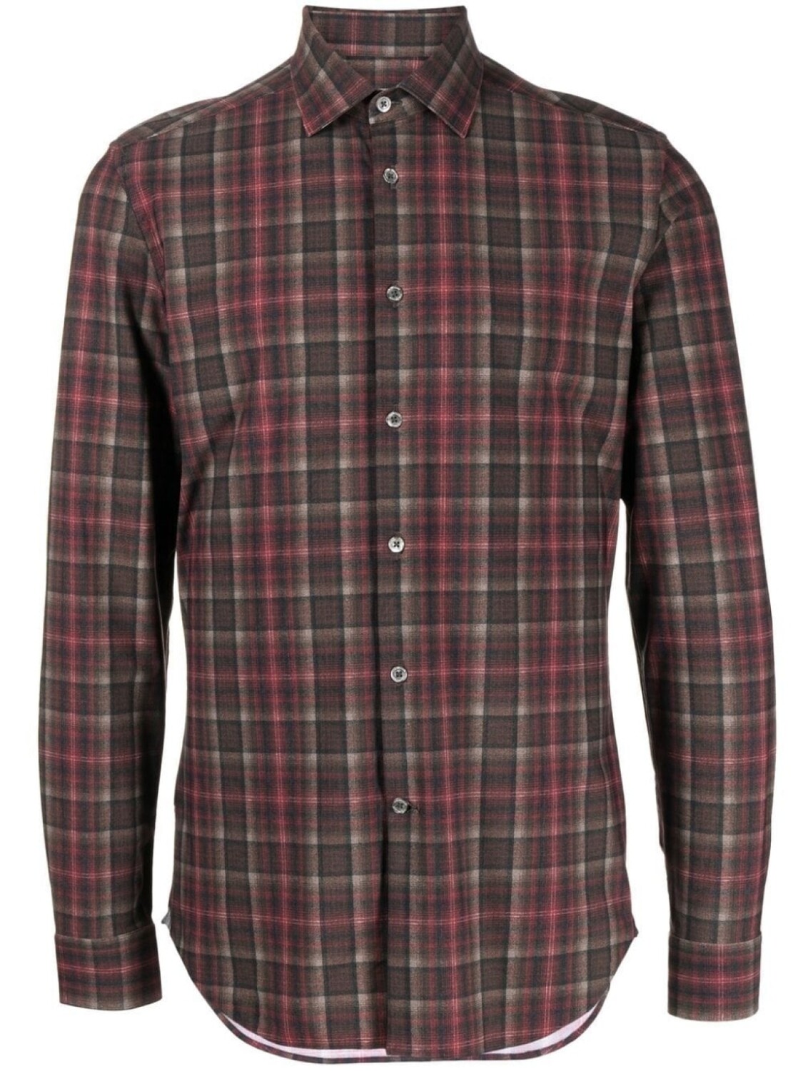 

Клетчатая рубашка узкого кроя Corneliani, красный
