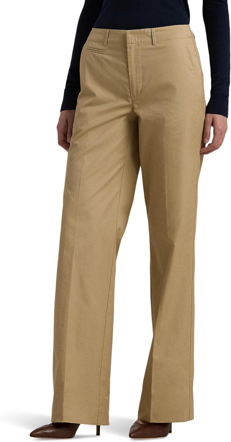 

Брюки Lauren Ralph Lauren Cotton Twill High-Rise Pants, цвет Birch Tan