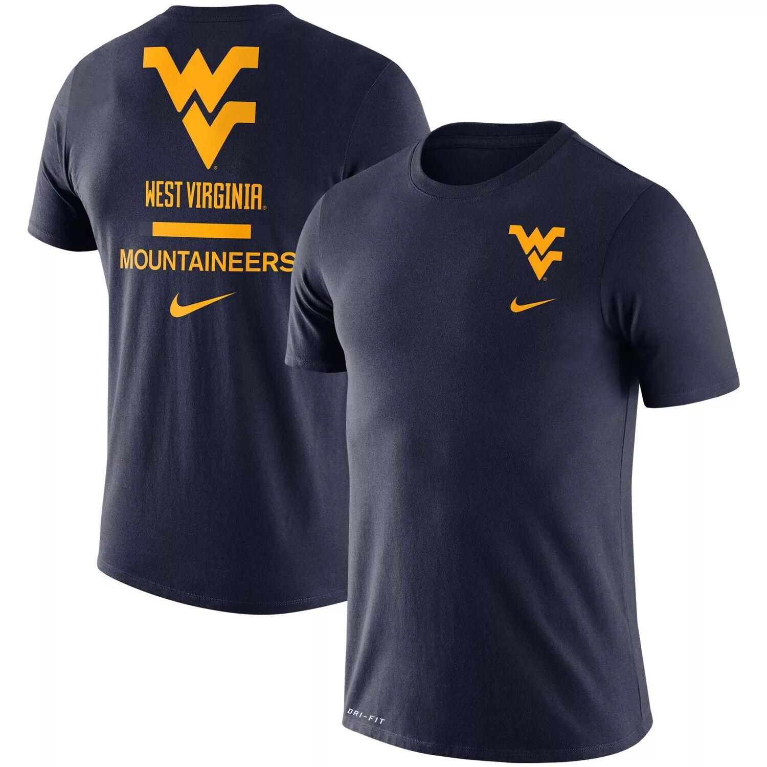 

Мужская темно-синяя футболка с логотипом West Virginia Mountaineers DNA Nike, Синий