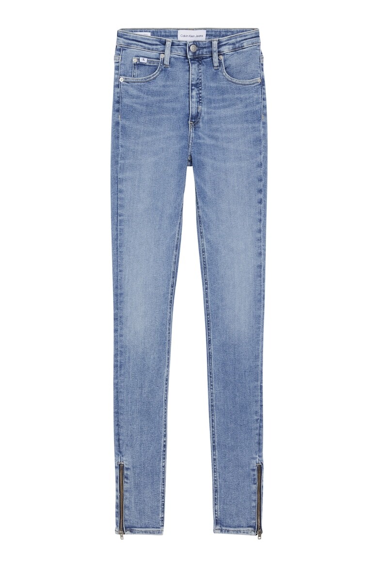 

Джинсы скинни с разрезами на молнии по низу Calvin Klein Jeans, синий