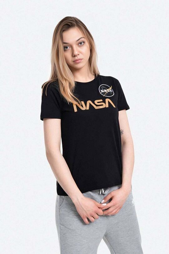

Хлопковая футболка NASA PM 198053 365 Alpha Industries, черный