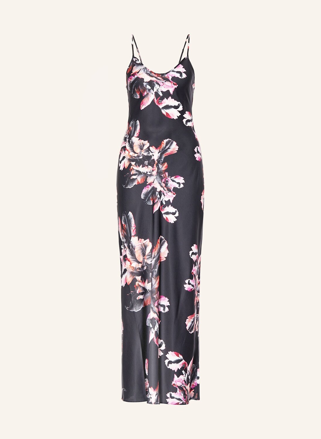 

Атласное платье Брионы Allsaints, черный