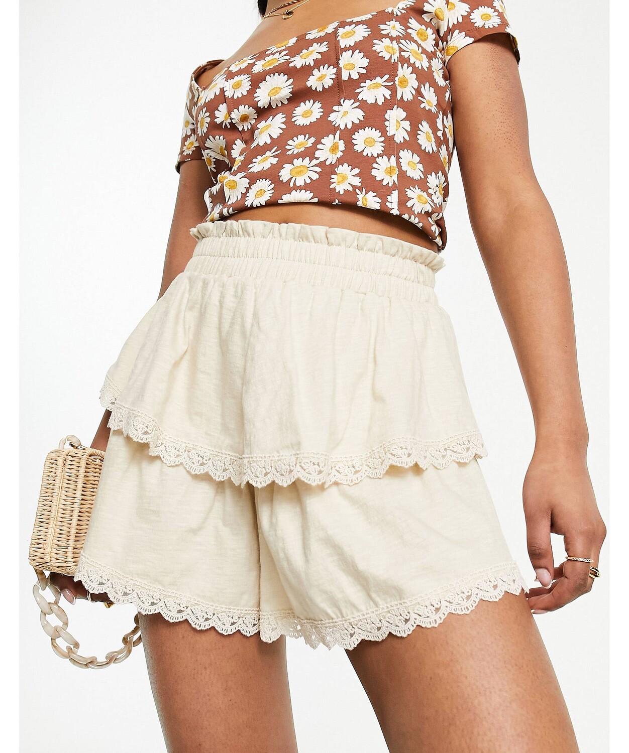 

Короткие рара с кружевной отделкой ASOS DESIGN