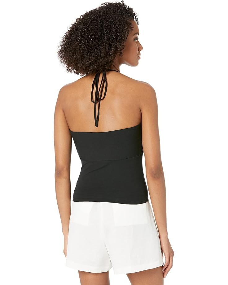 

Топ bobi Los Angeles Draped Modal Jersey Gathered Bust Halter Top, черный
