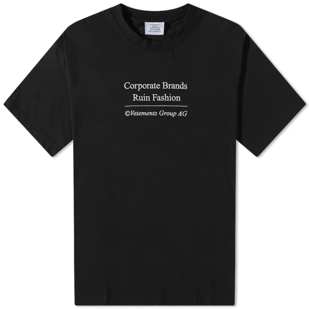 Фирменная футболка Vetements, черный