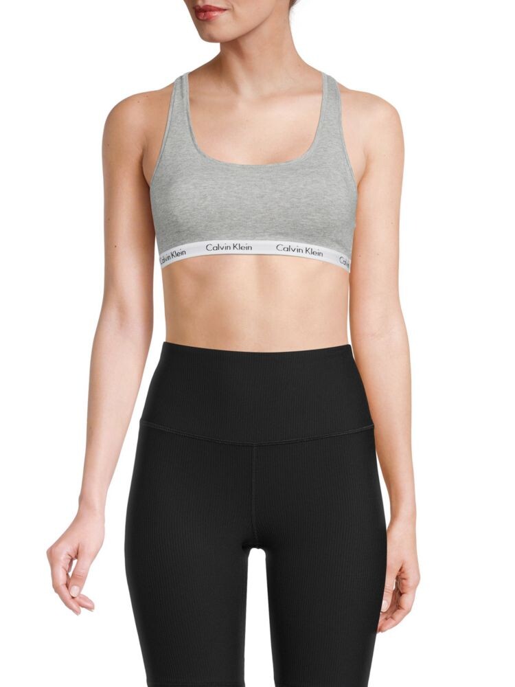 

Спортивный бюстгальтер с логотипом и принтом Calvin Klein, серый