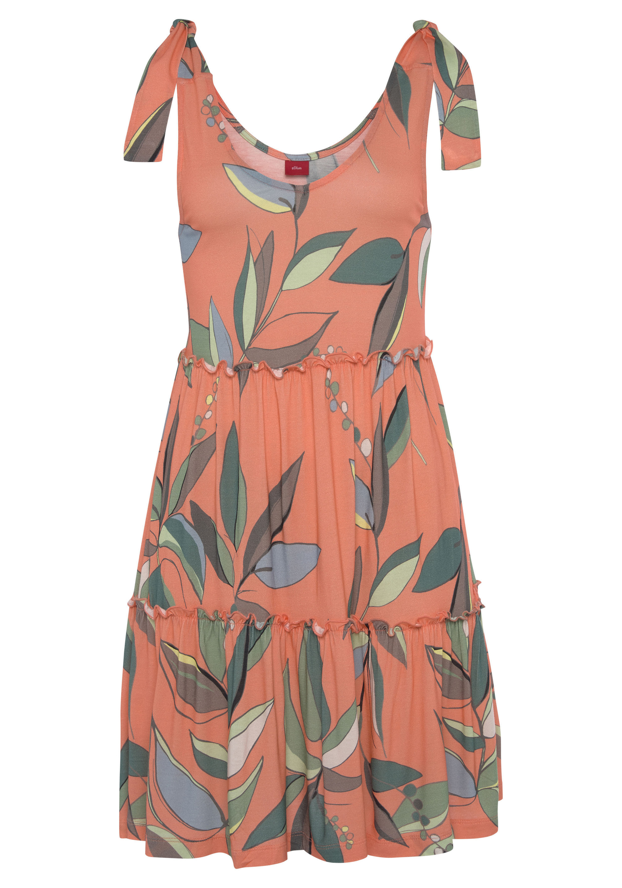 Платье s.Oliver Jersey, цвет koralle bedruckt платье s oliver jersey цвет koralle bedruckt