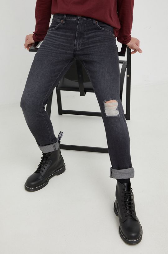 Джинсы Larston Authentic Black Wrangler, черный мужские джинсы рваные узкие однотонные винтажные зауженные