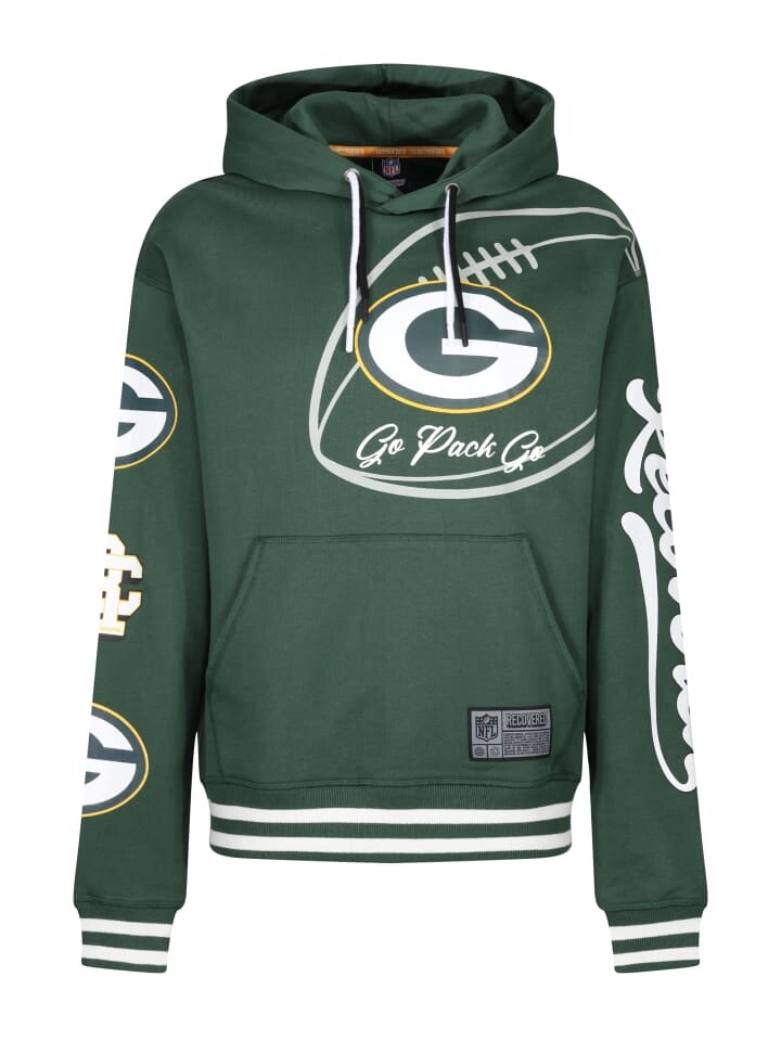 

Худи Recovered NFL Packers Go Pack Go, зеленый