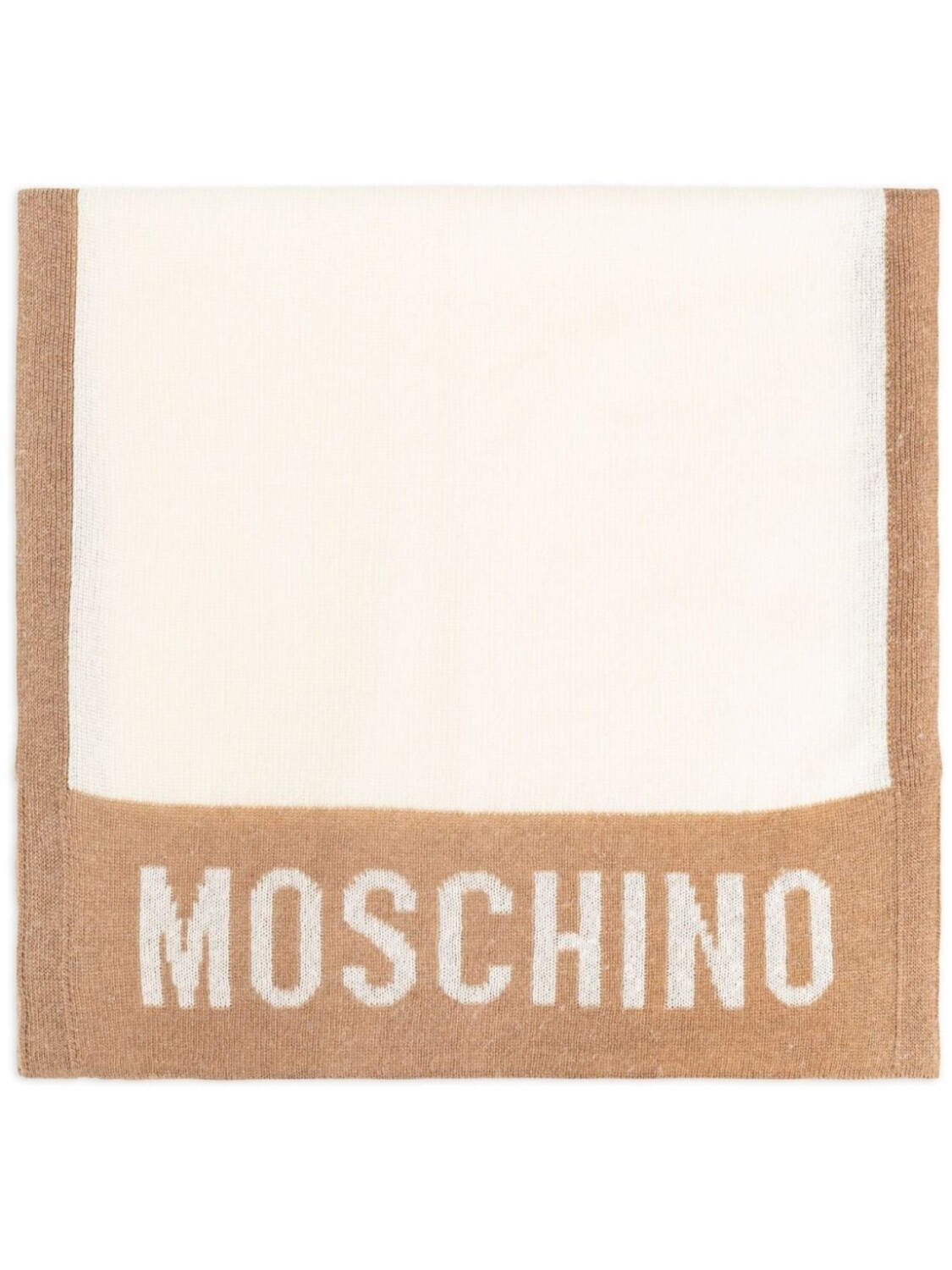 

Moschino шарф с логотипом, связанный интарсией, белый