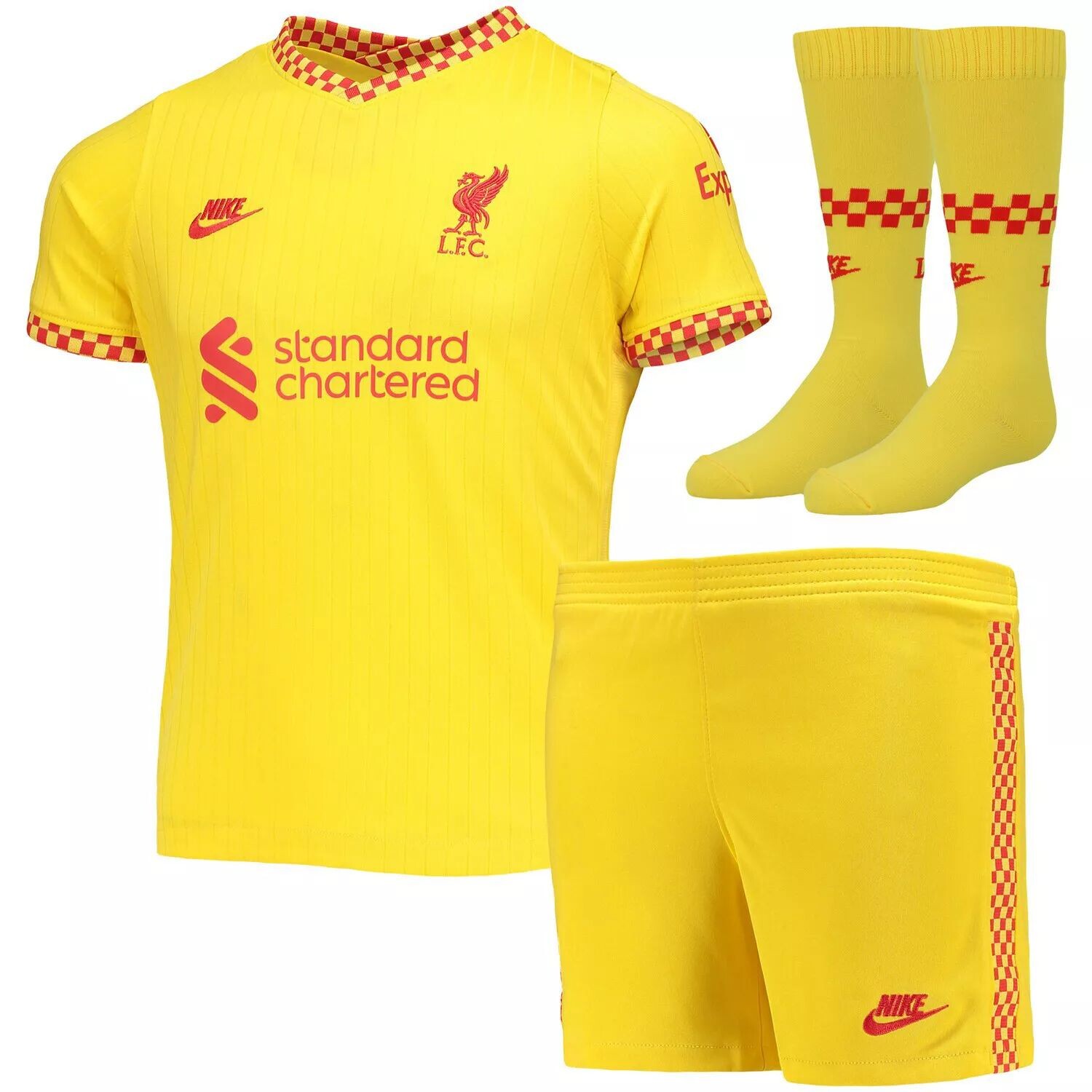 

Молодежный комплект Nike Yellow Liverpool 2021/22, третья реплика Nike