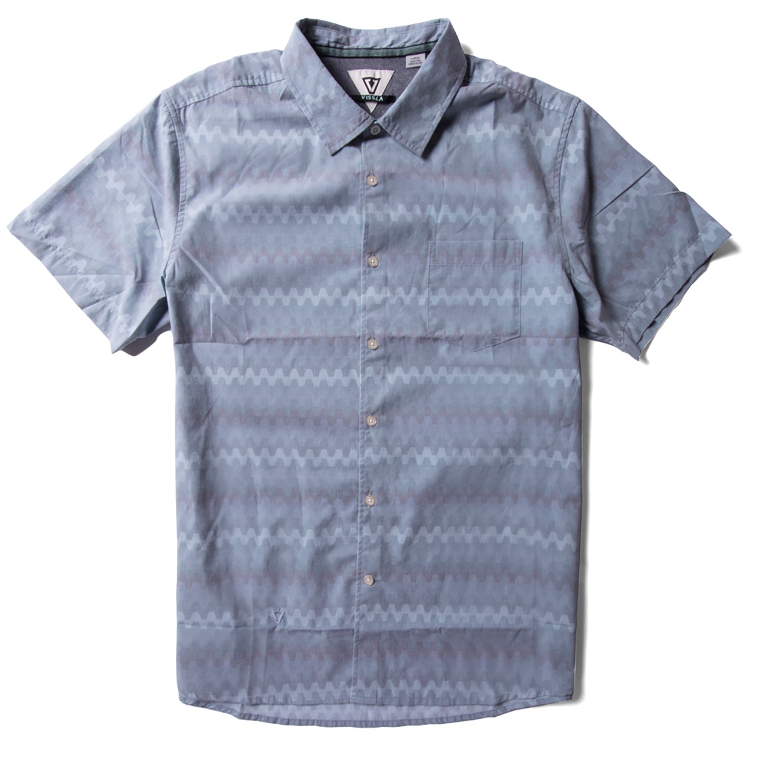 цена Рубашка Vissla Wago Eco Short-Sleeve, цвет Storm Blue