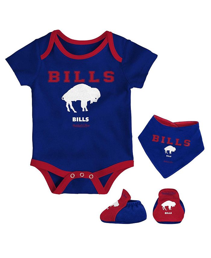 Боди Royal, Red Buffalo Bills Throwback для новорожденных, нагрудник и пинетки, комплект из трех предметов Mitchell & Ness, синий ботильоны guess bills черный