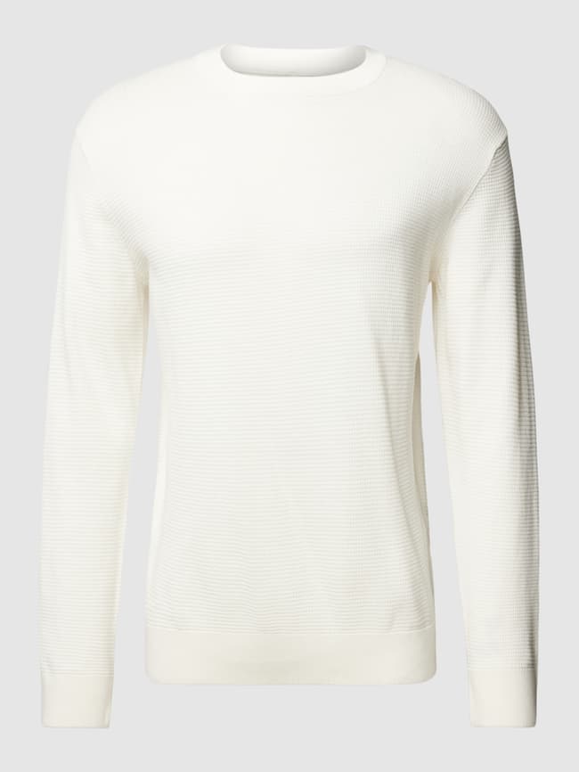 Вязаный свитер со структурным узором Tom Tailor, молочный футболка с ребристым узором tom tailor молочный