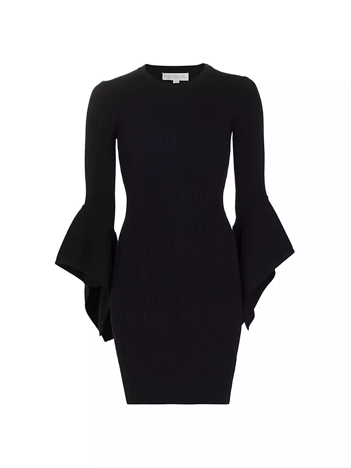 Облегающее платье с расклешенными рукавами Michael Kors Collection, черный