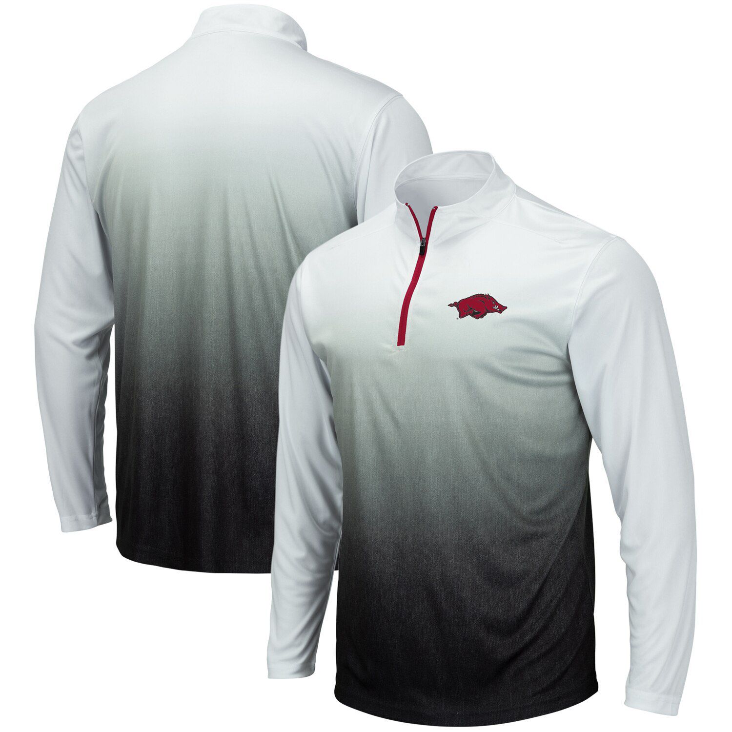 Мужская серая куртка с молнией четверть и логотипом Arkansas Razorbacks Magic Team Colosseum