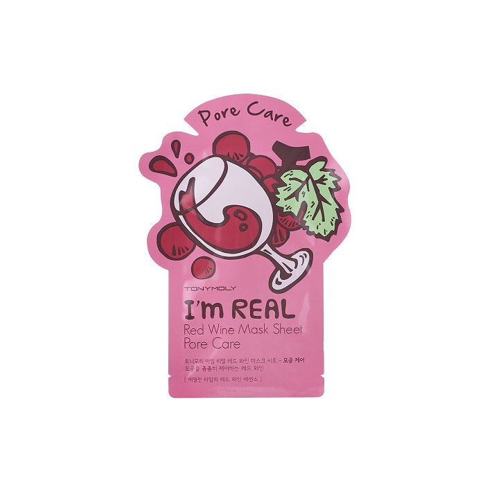 

Маска для лица I'm Red Wine Mask Sheet Pore Care Mascarilla Facial Poros Tonymoly, 21 gr