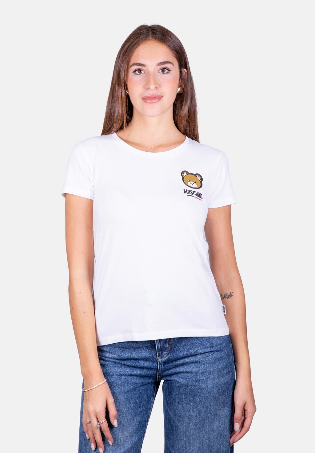 

Футболка с принтом TEDDY LOGO Moschino, белый