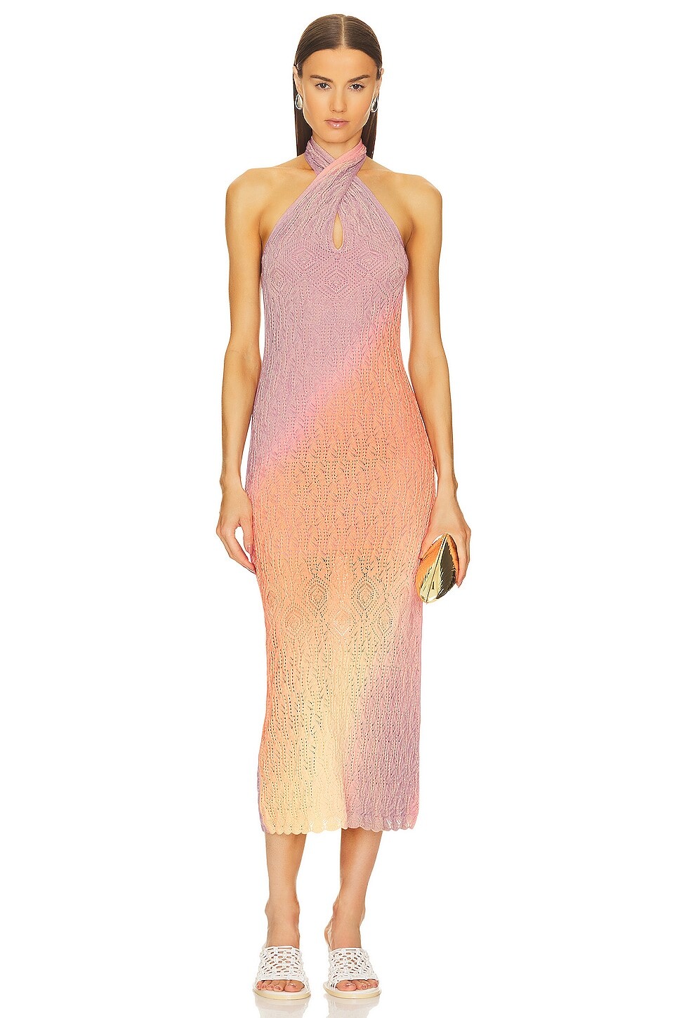 

Платье миди SIMKHAI Felly Halter, цвет Azalea Ombre