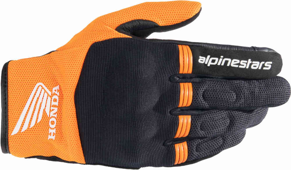 Медные мотоциклетные перчатки Honda Alpinestars, черный/оранжевый