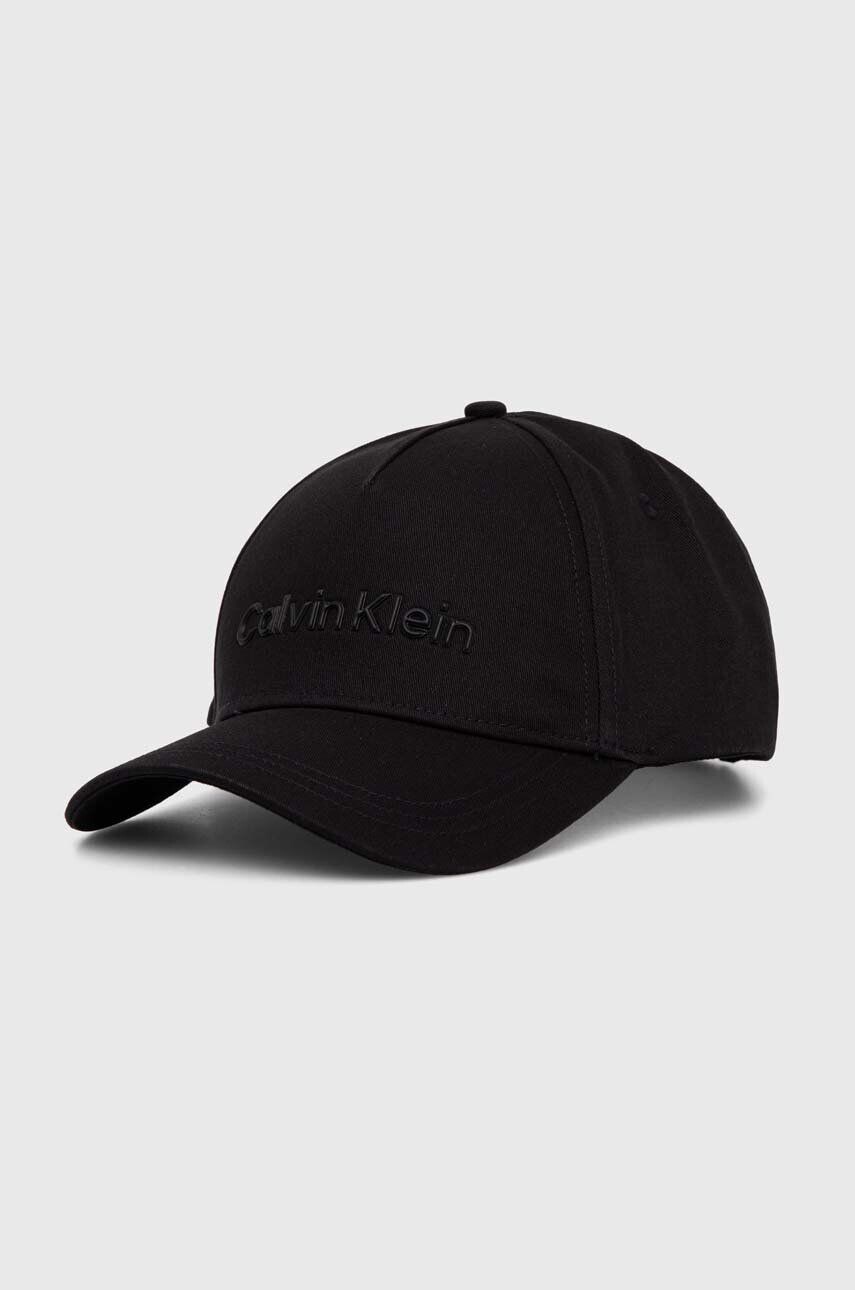 

Хлопковая бейсболка Calvin Klein, черный