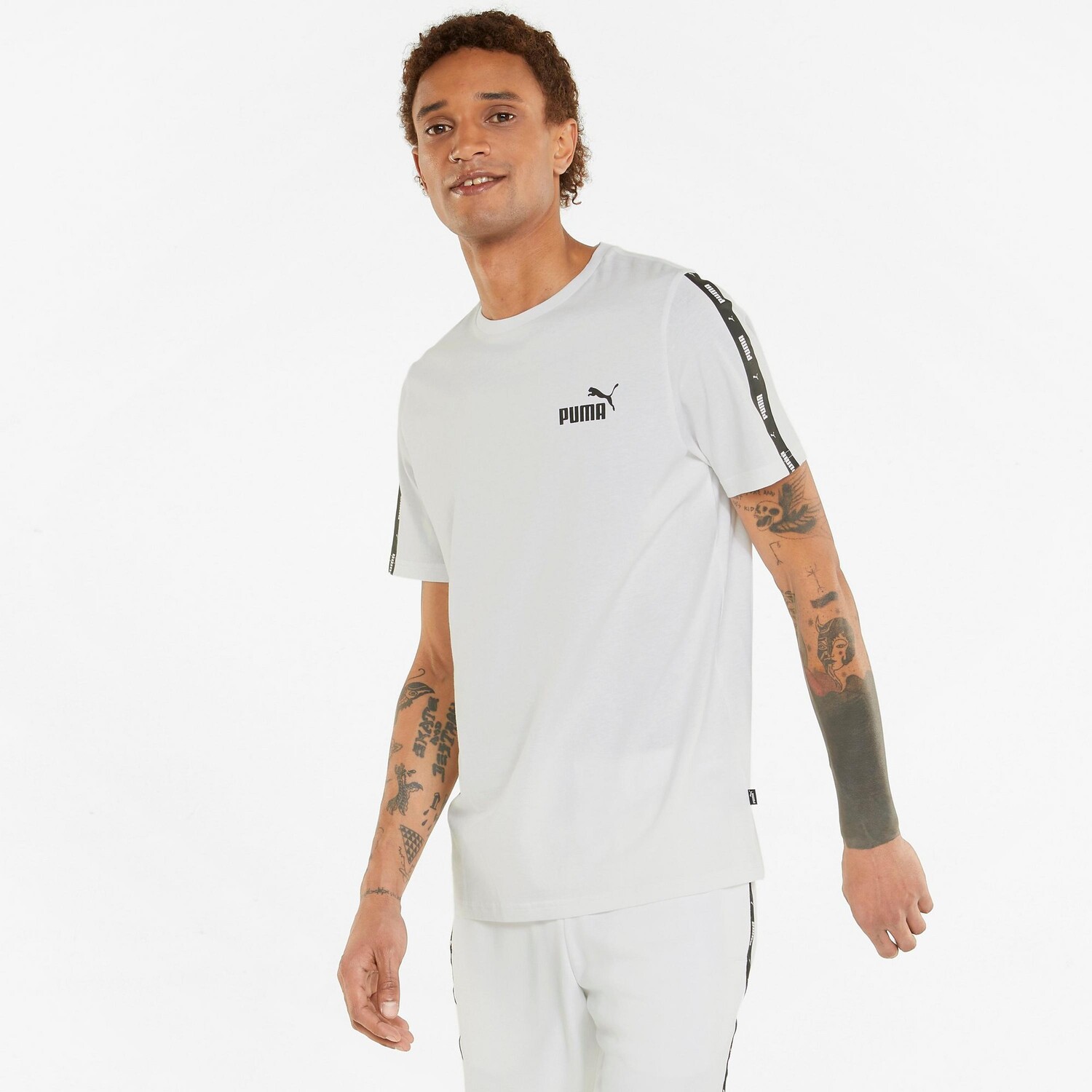 

Мужская футболка с короткими рукавами Puma Essentials Tape, белый