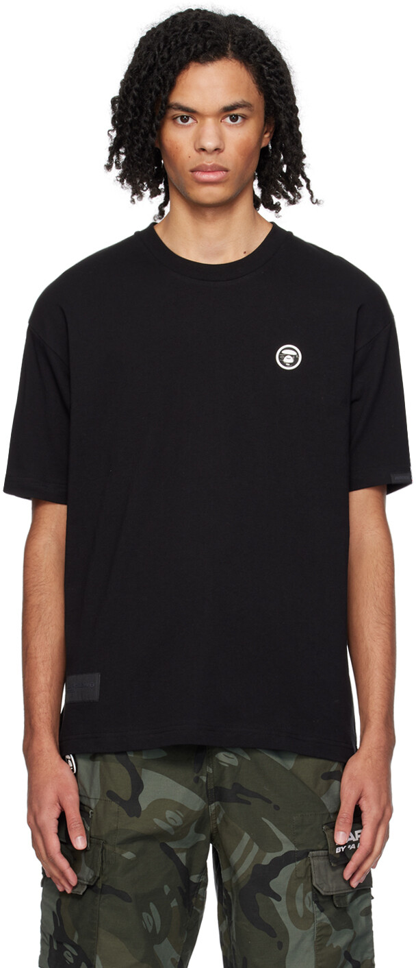 

Черная футболка с нашивками Aape By A Bathing Ape