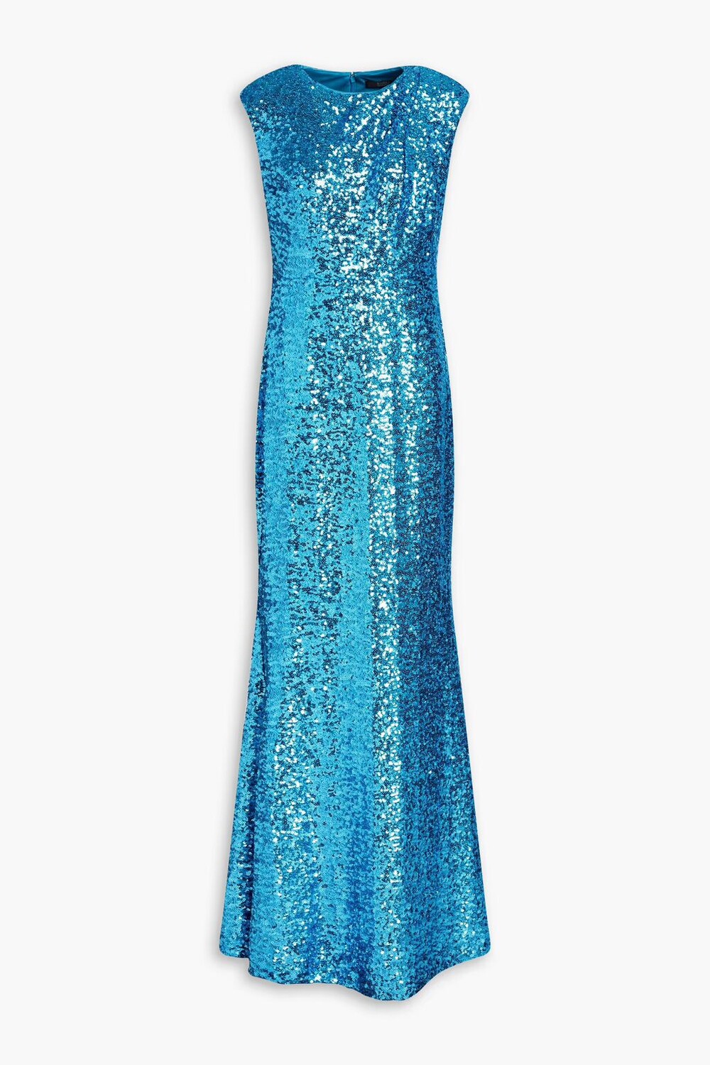

Сетчатое платье с пайетками Badgley Mischka, бирюзовый