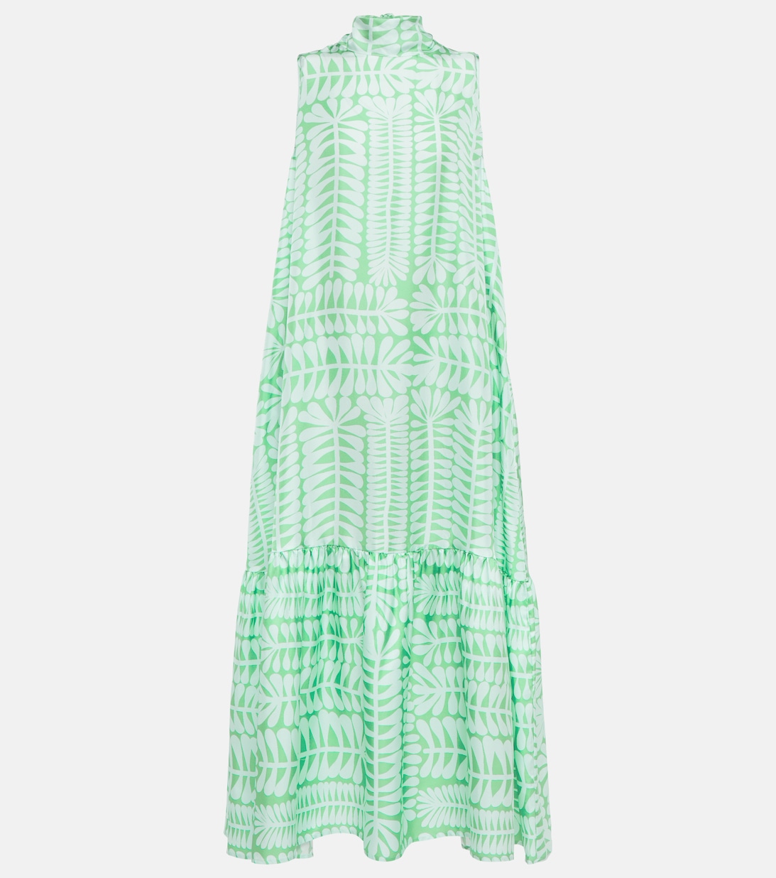 Платье макси Oslo из шелкового твила ASCENO, зеленый