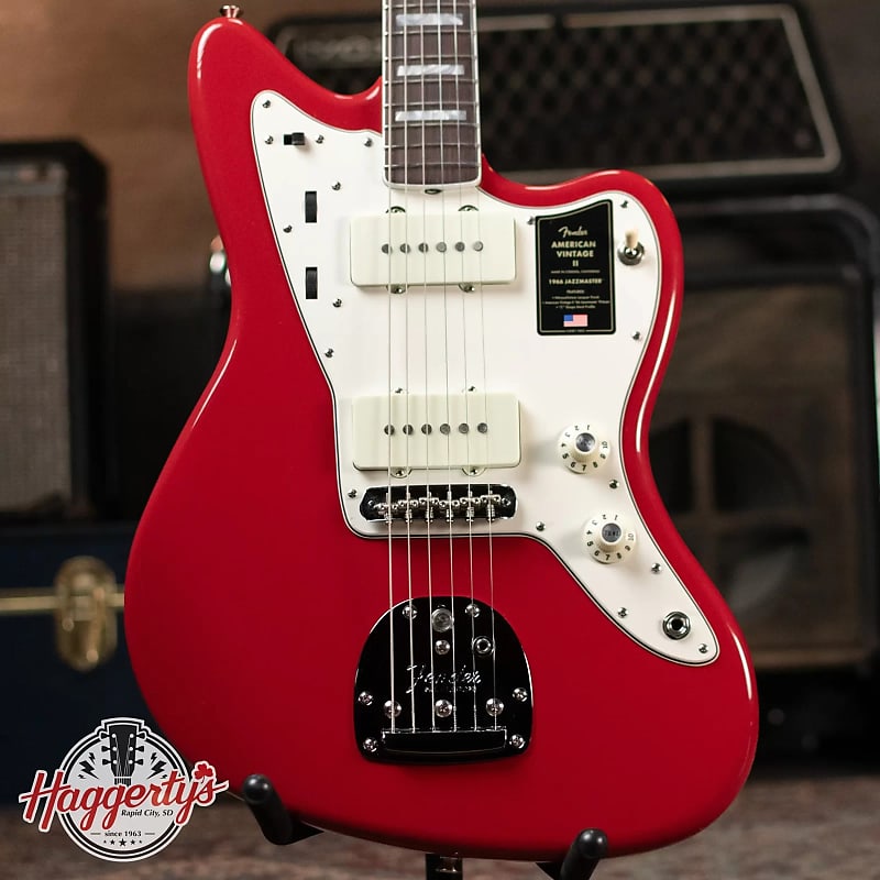 

Электрогитара Fender American Vintage II 1966 Jazzmaster, Rosewood Fingerboard - Dakota Red with Vintage-Style Black Hardshell Case