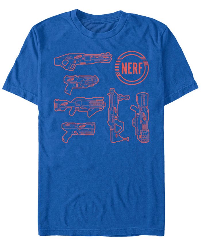 Мужская футболка Nerf Blasters Line Art с коротким рукавом Fifth Sun, синий цена и фото