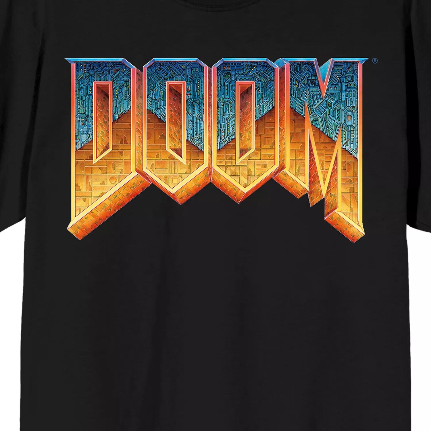 

Мужская футболка с градиентным логотипом Doom Game Licensed Character