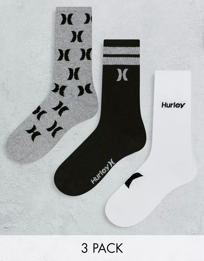 

Три пары носков Hurley разных цветов и узоров