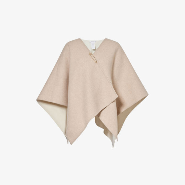 

Кейп из смесовой шерсти из альпаки, украшенный булавками Max Mara, цвет sand