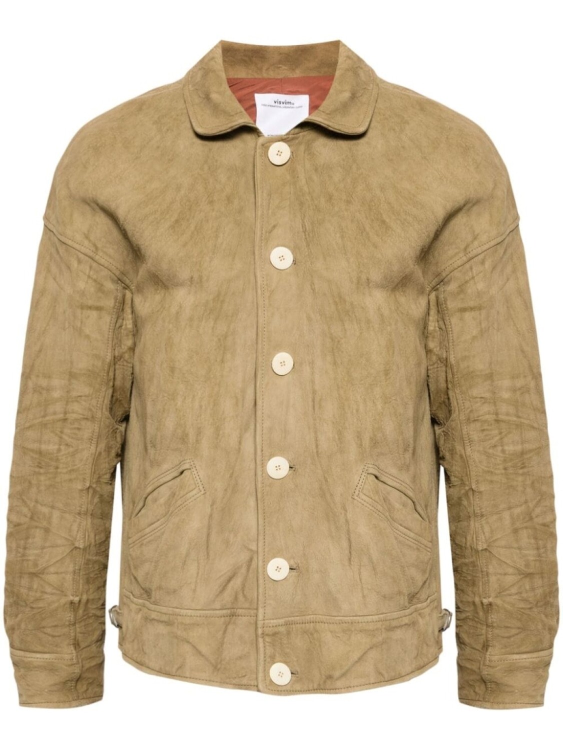 

visvim кожаная куртка Eton, нейтральный цвет