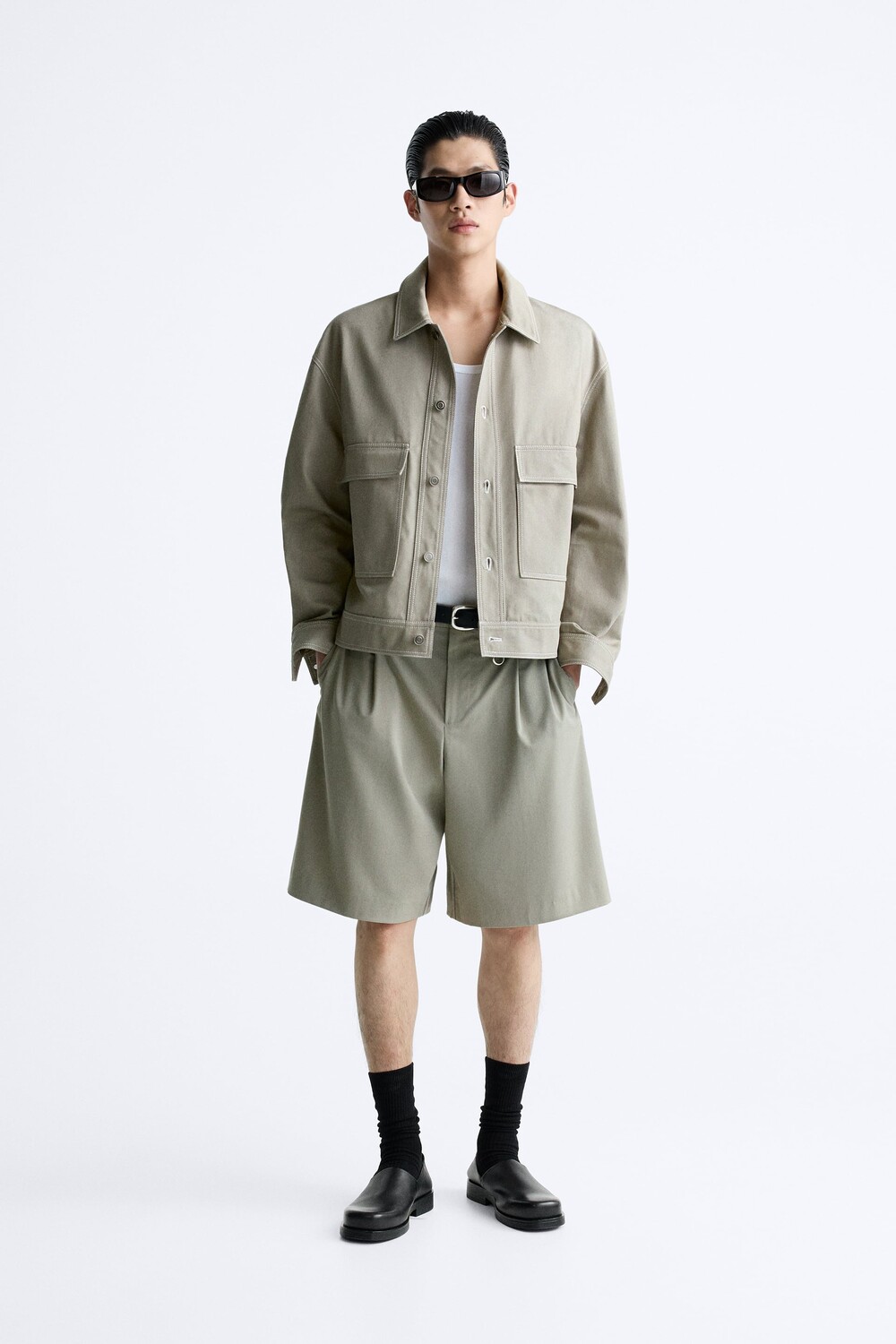 

Стеганая куртка коробки Zara, хаки марл