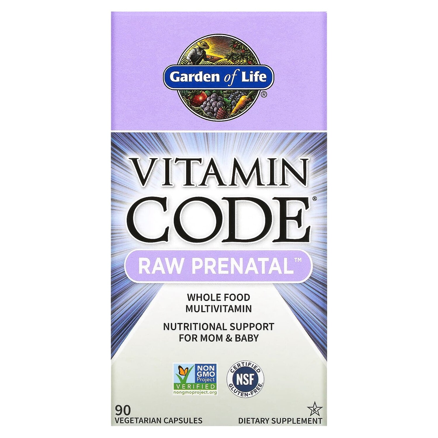 

Vitamin Code, RAW Prenatal, 90 вегетарианских капсул, Garden of Life