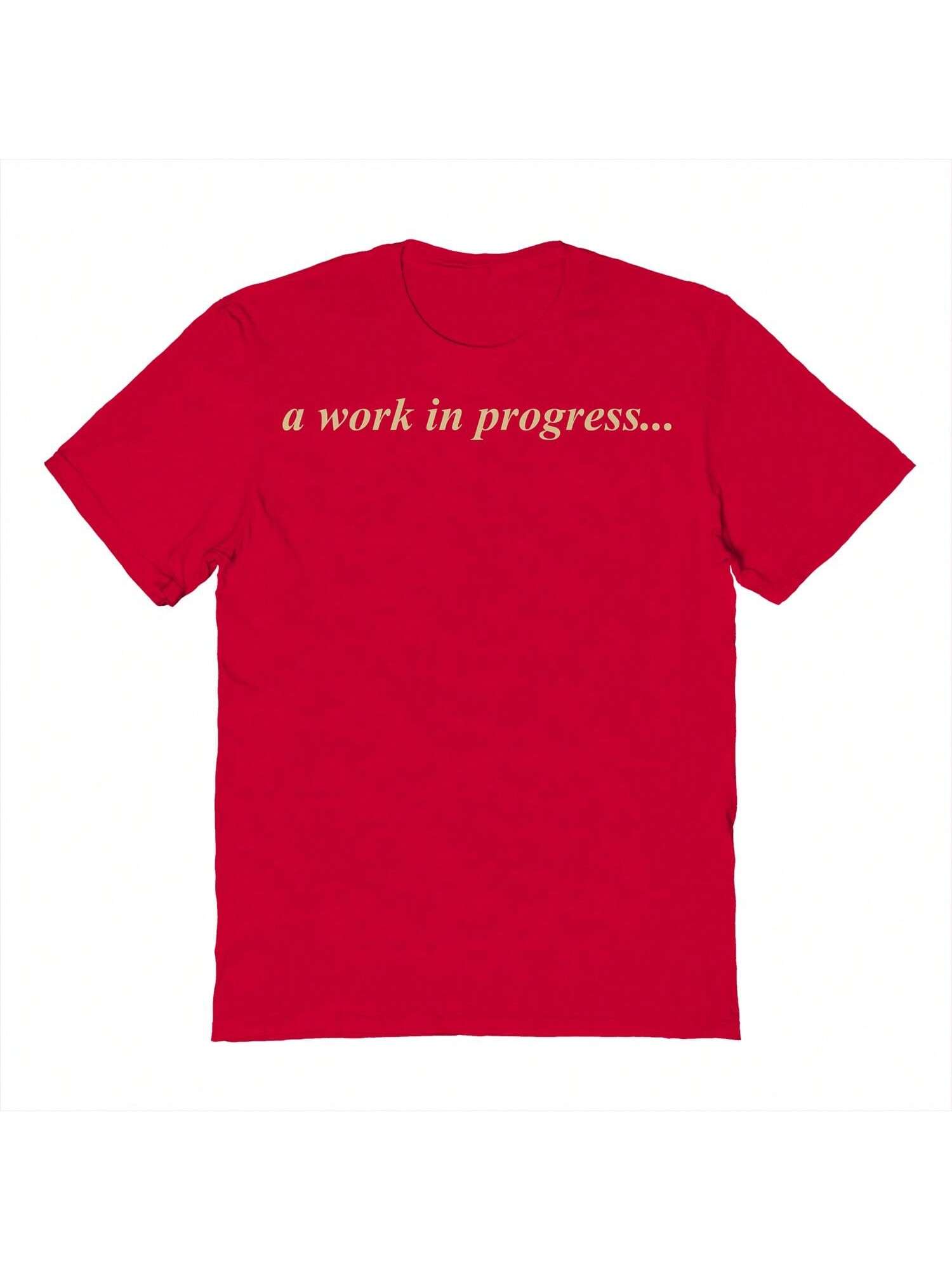 Хлопковая футболка унисекс с короткими рукавами Nearly There WIP с графикой, красный