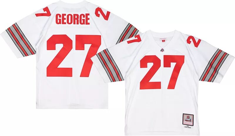 

Мужская белая футболка Mitchell & Ness Ohio State Buckeyes Эдди Джорджа № 27 1995 года