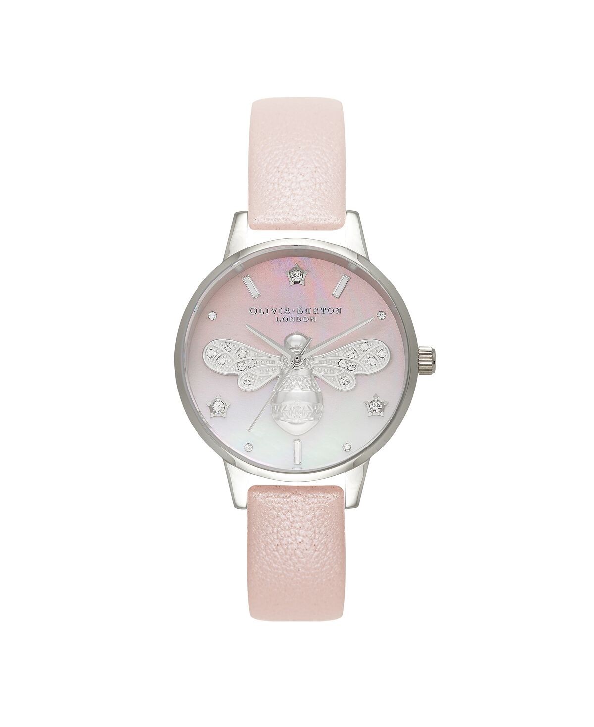 

Женские часы Sparkle Bee Blush с кожаным ремешком, 30 мм Olivia Burton