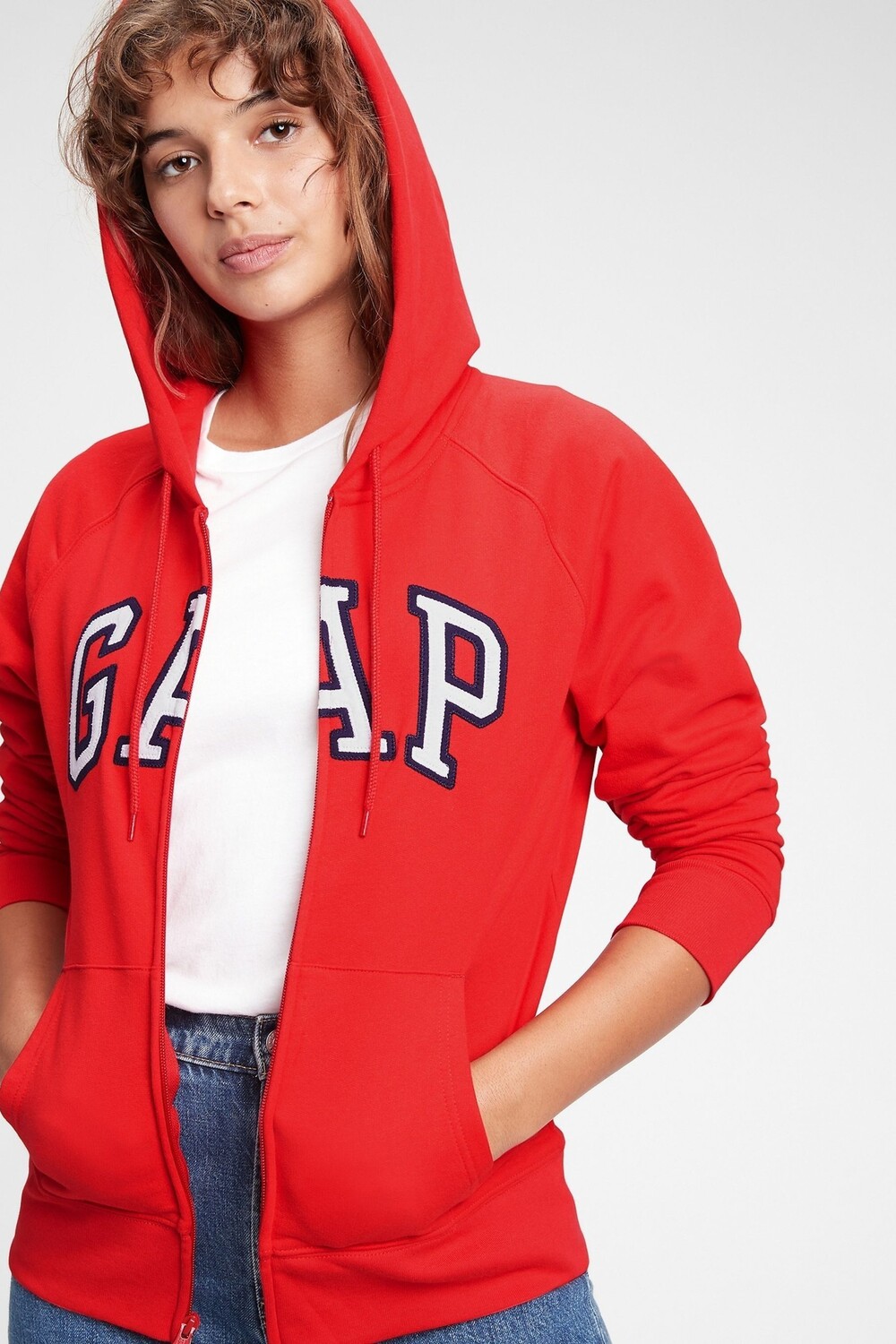 

Толстовка на молнии с логотипом Gap, красный