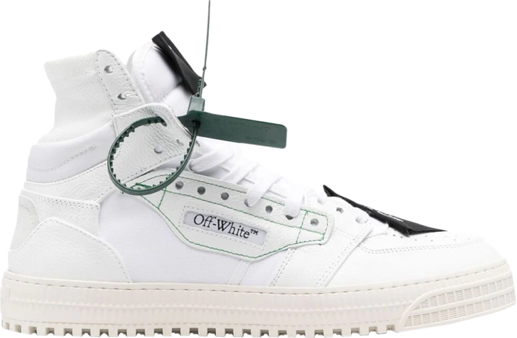 Кроссовки Off-White Off-Court 3.0 High 'White Black Green', белый кроссовки lacoste court lisse black off white