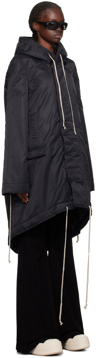 

Черное пальто «рыбий хвост» Rick Owens DRKSHDW, Черный