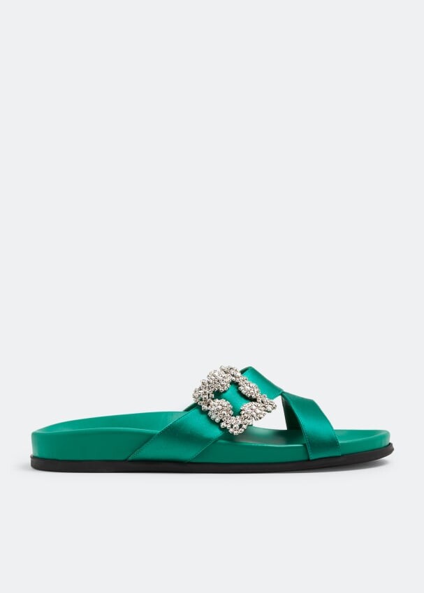

Мюли Manolo Blahnik Chilanghi Flat, зеленый
