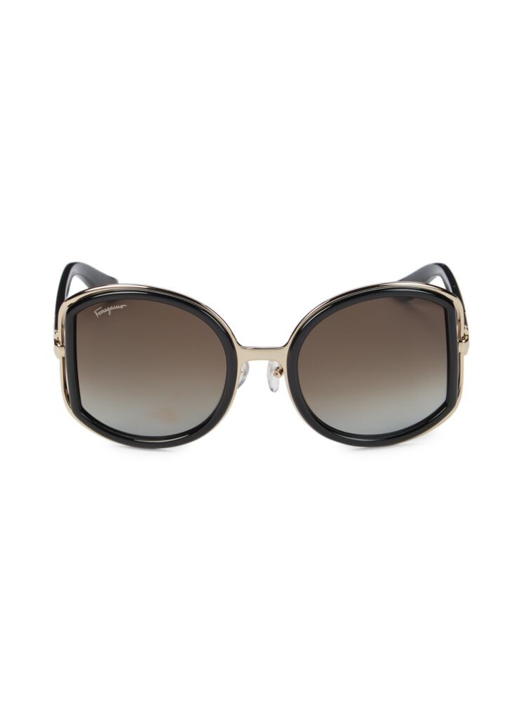 

Круглые солнцезащитные очки 52MM Ferragamo, черный