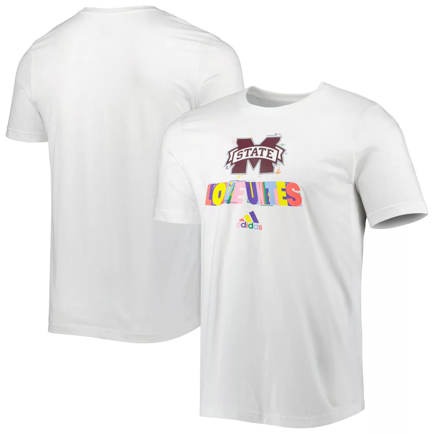 Мужская белая футболка Mississippi State Bulldogs Pride Fresh adidas
