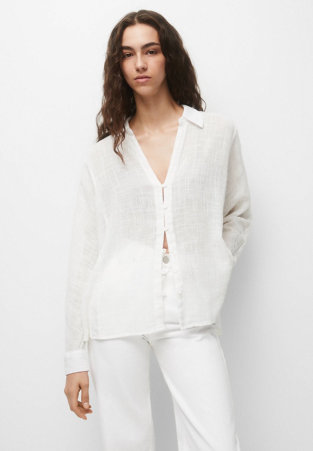 

Рубашка PULL&BEAR, белый