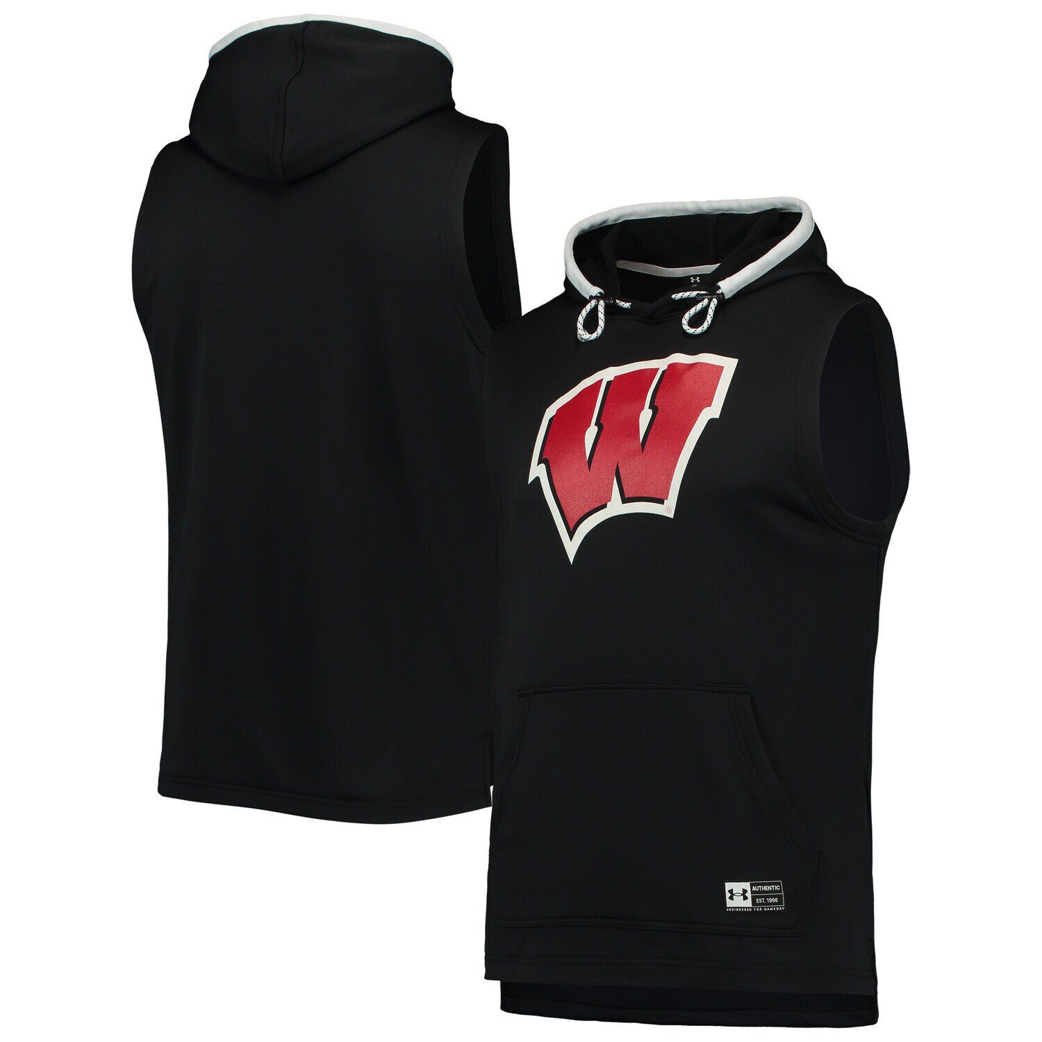 

Мужская черная толстовка без рукавов Under Armour Wisconsin Badgers Game Day Tech, Черный